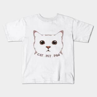Cat . Pet . Paw Kids T-Shirt